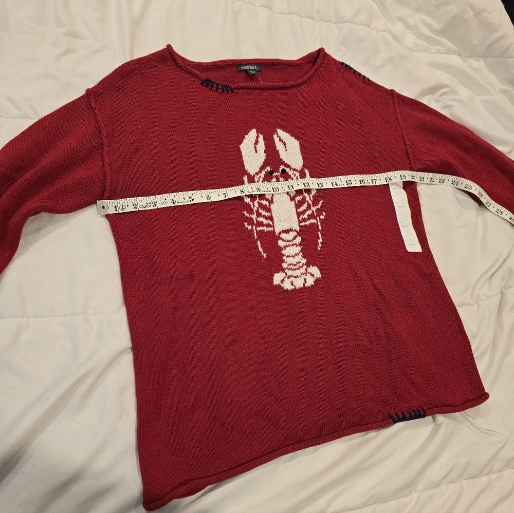 Wild Fable Womens NWT Americana Pullover Sweater Lobster Red & White Size Small - Picture 3 of 12